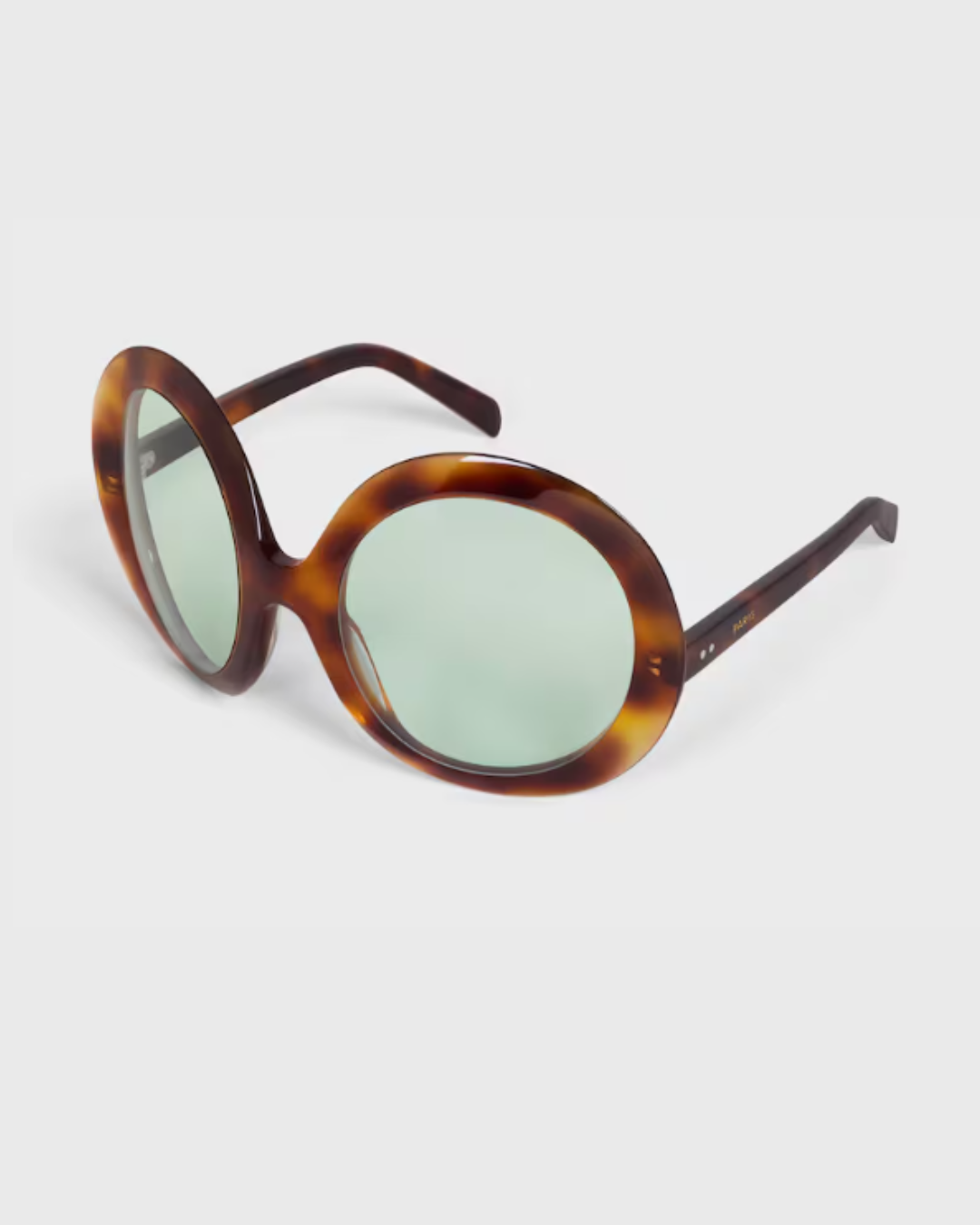 CELINE 40345i Disc Sunglass Tortoise / Light Green
