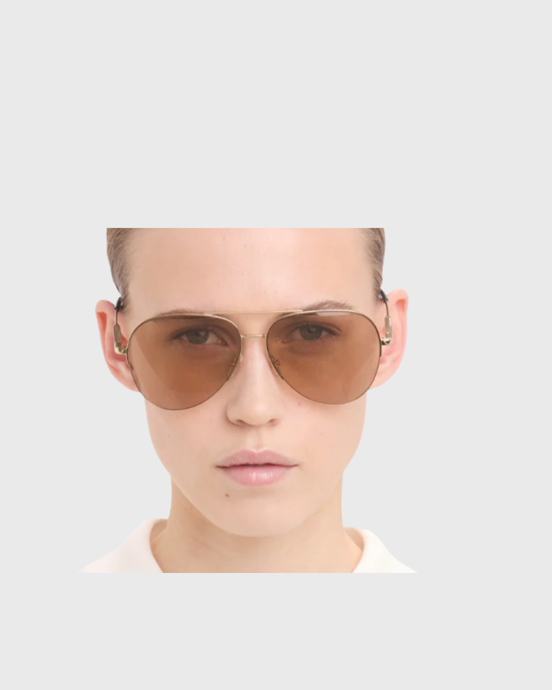 VICTORIA BECKHAM Aviator Sunglass 1000 Gold / Brown