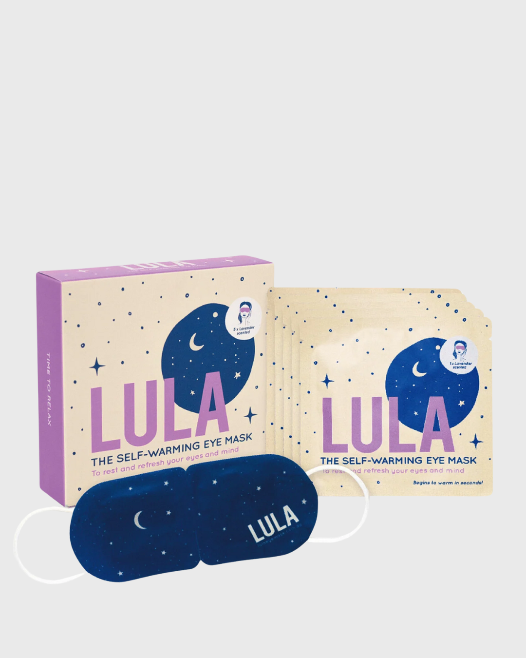 Lula Self Warming Eye Mask - Lavender 5 Pack
